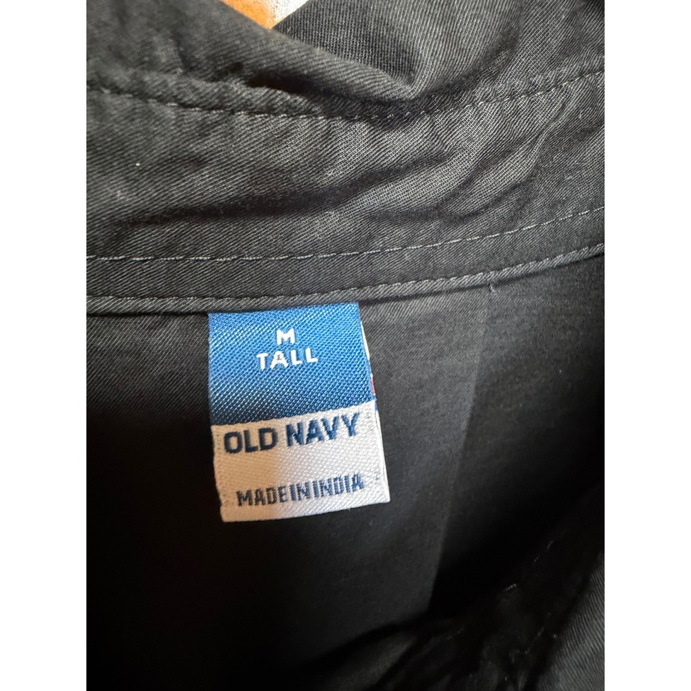 Old Navy Black Swing Shirt Dress Short Sleeve Pockets Medium Tall MT - Picture 4 of 9